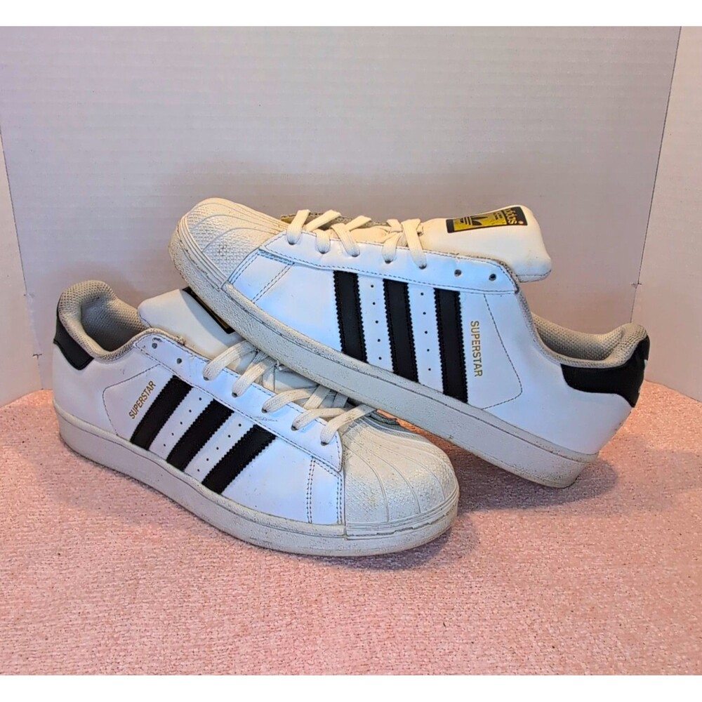 adidas Superstar Men’s Low Top Lace Up Sneakers White/Black Size 11 C77124
